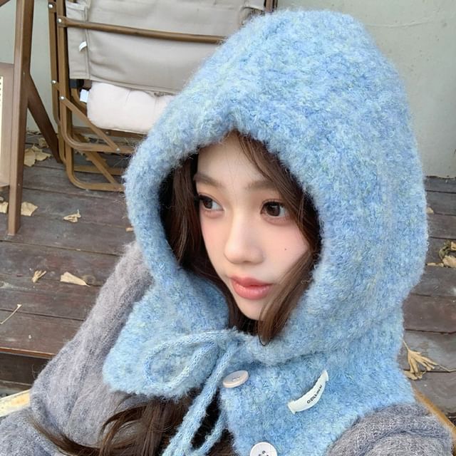 Balaclava Buttoned Knit Plain