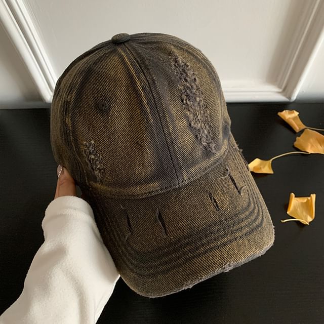 Distressed Baseball Plain Cap