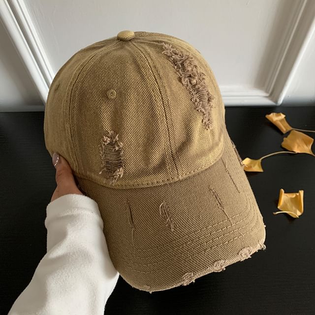 Distressed Baseball Plain Cap