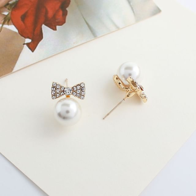 Pearl Faux Earring Bow