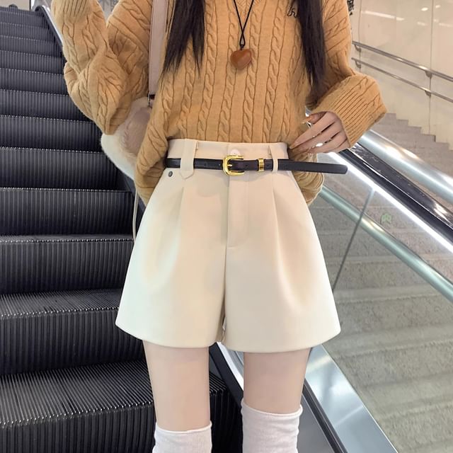 Plain Waist High Shorts