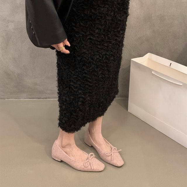 Toe Square Bow Flats