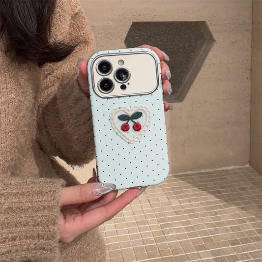 Case Embroidered Cherry Phone