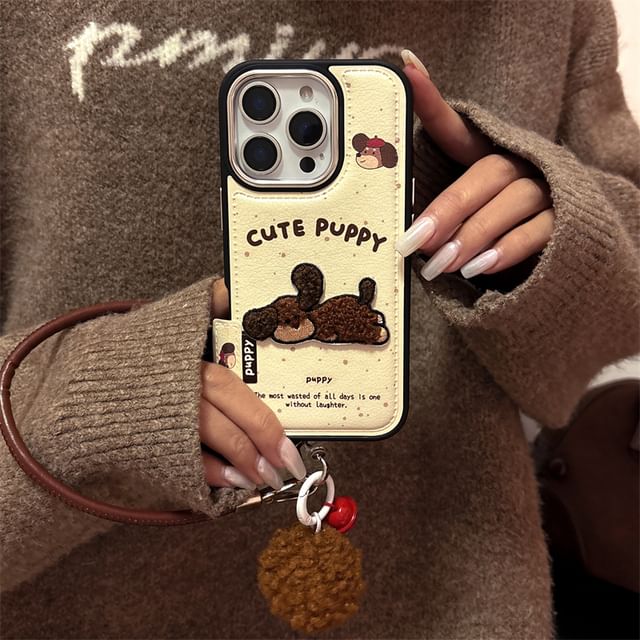 Embroidered Set / Case Strap Dog Phone