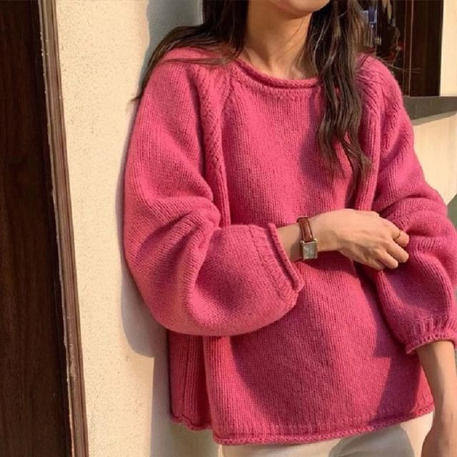 Sweater Neck Crew Plain