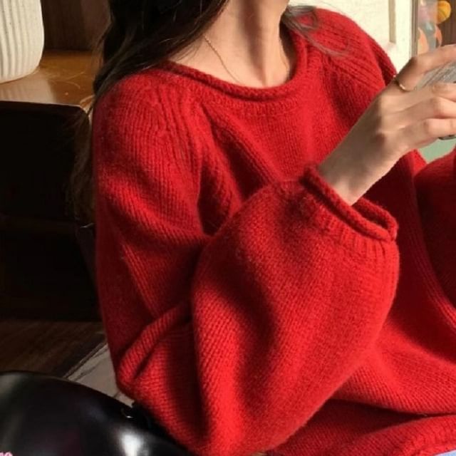 Sweater Neck Crew Plain