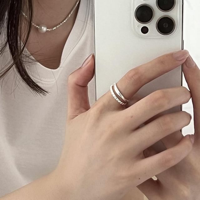 Metal 925 Open Ring Sterling Silver