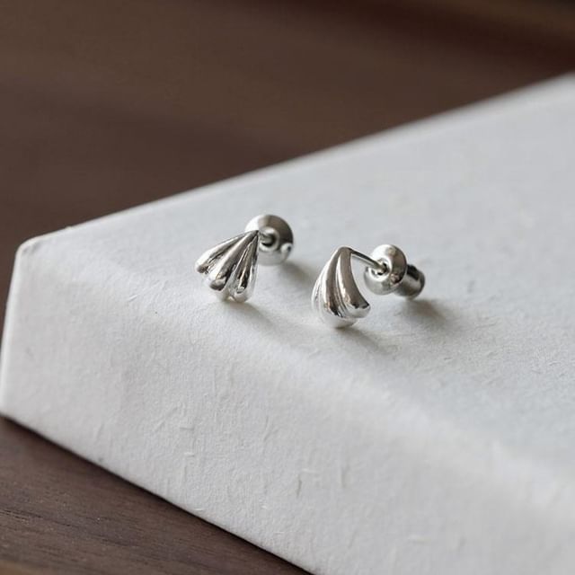 Sterling 925 Shell Stud Silver Earring