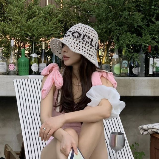 Hat Crochet Lettering Bucket