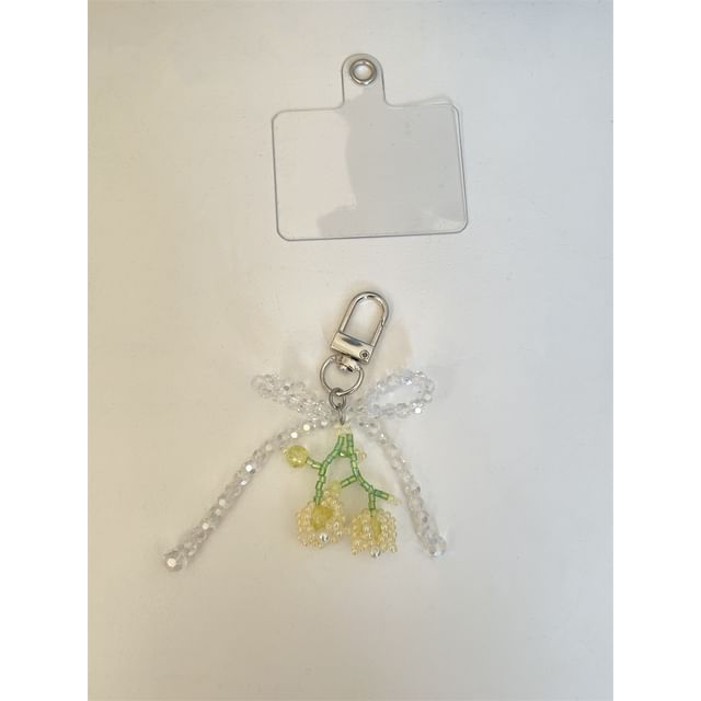 Charm Flower Beaded Bow Phone