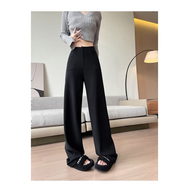 Pants High Suit Designs) (Various Rise Plain Loose Fit