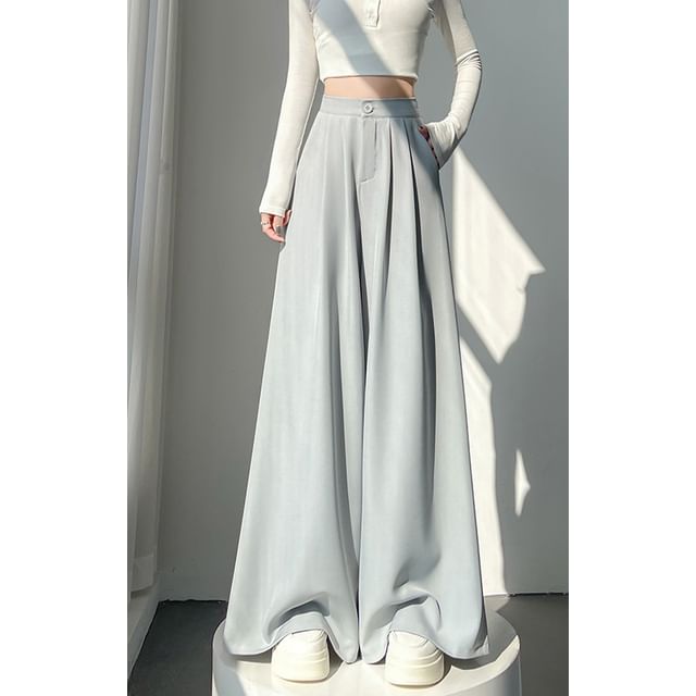 Leg (Various Designs) Slacks High Wide Rise Plain