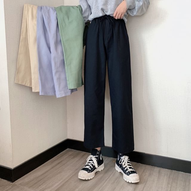 Wide Leg High Plain Pants Cargo Rise