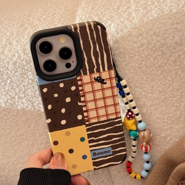 Phone Patterned Case Set Strap /