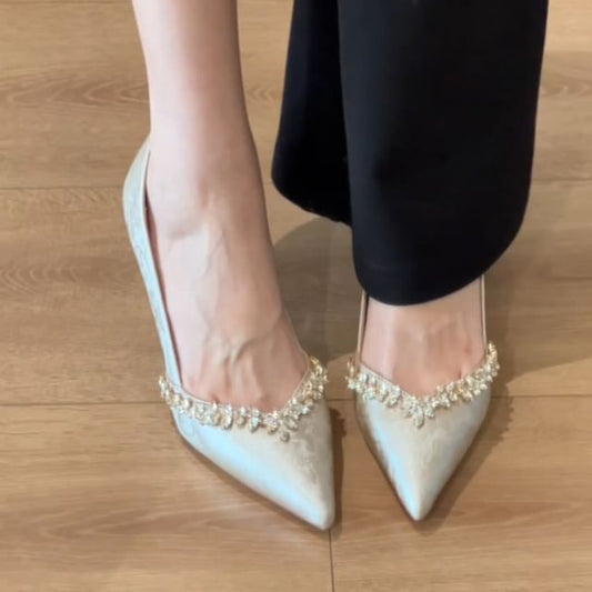 High Heel Rhinestone Pumps