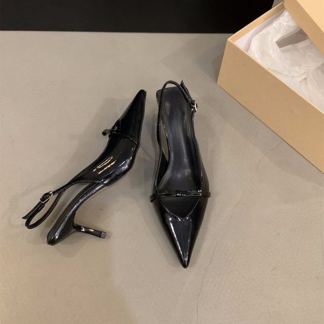 Sandals Pointy Bow High Heel Slingback