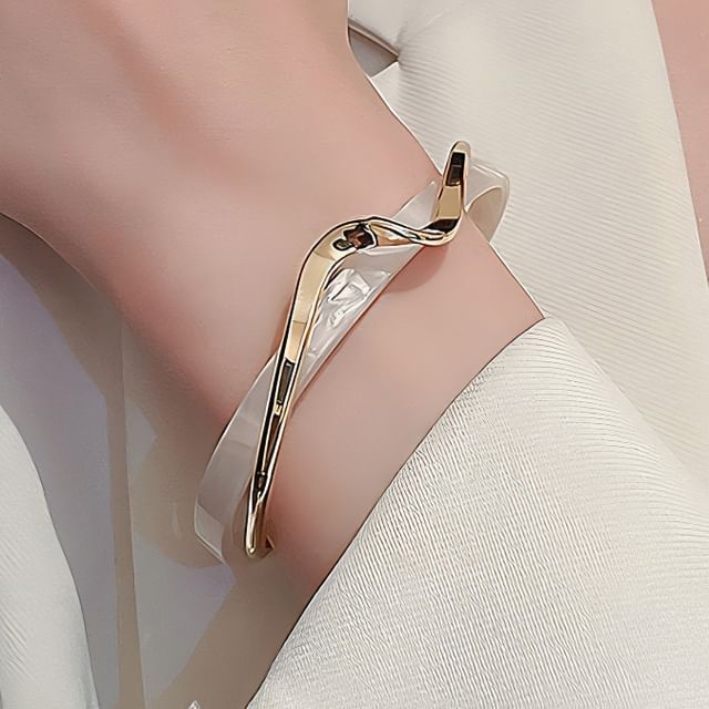 Print Twisted Bangle Leopard Open /