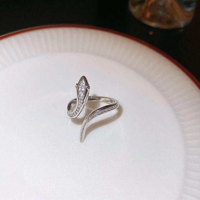 Snake Open Ring Rhinestone