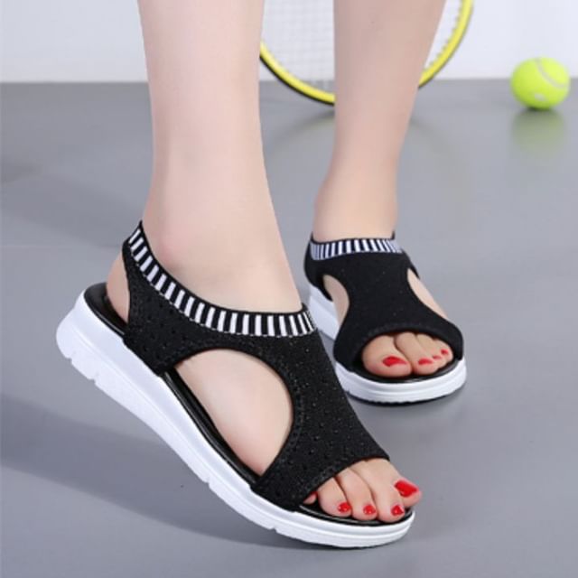 Contrast Sandals Trim Cutout