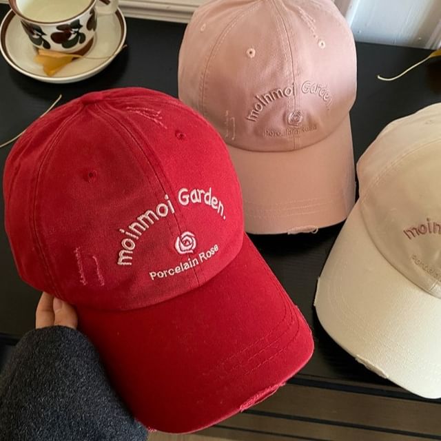 Baseball Cap Lettering Distressed Embroidered