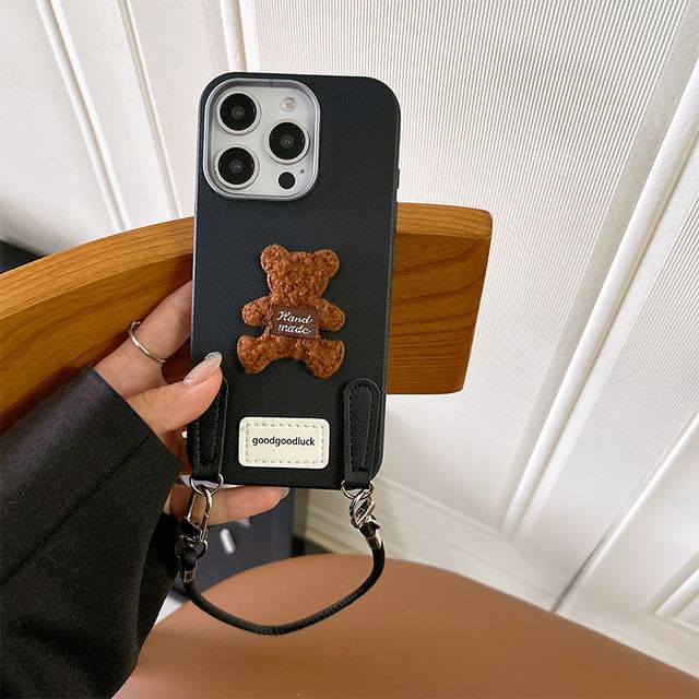with Strap Applique Case Phone Bear