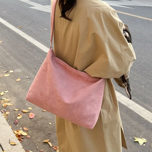 Faux Tote Bag Plain Suede