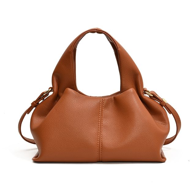 Crossbody Bag Top Handle Faux Leather Plain