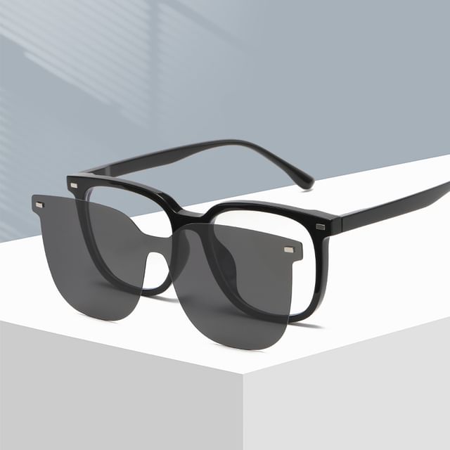 with Glasses On Sunglasses Square Clip