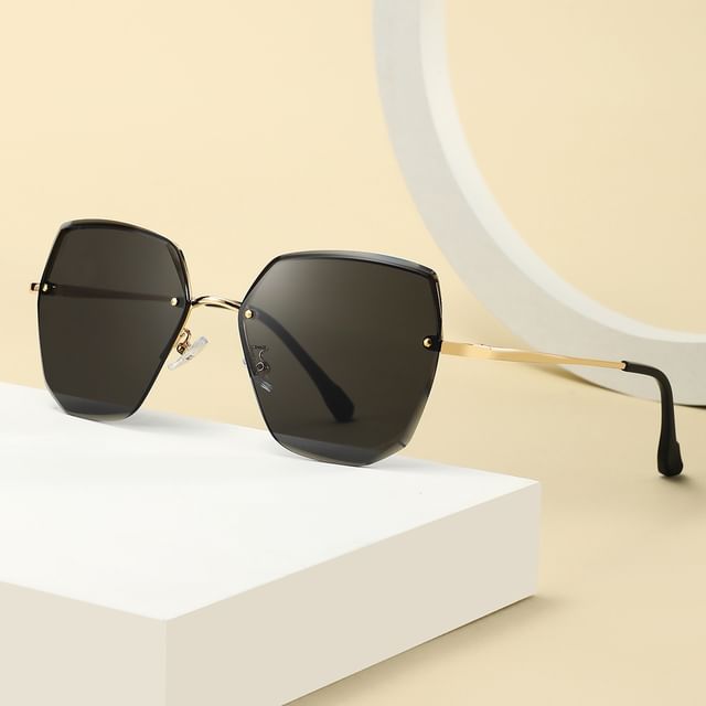 Oversized Geometric Sunglasses Rimless