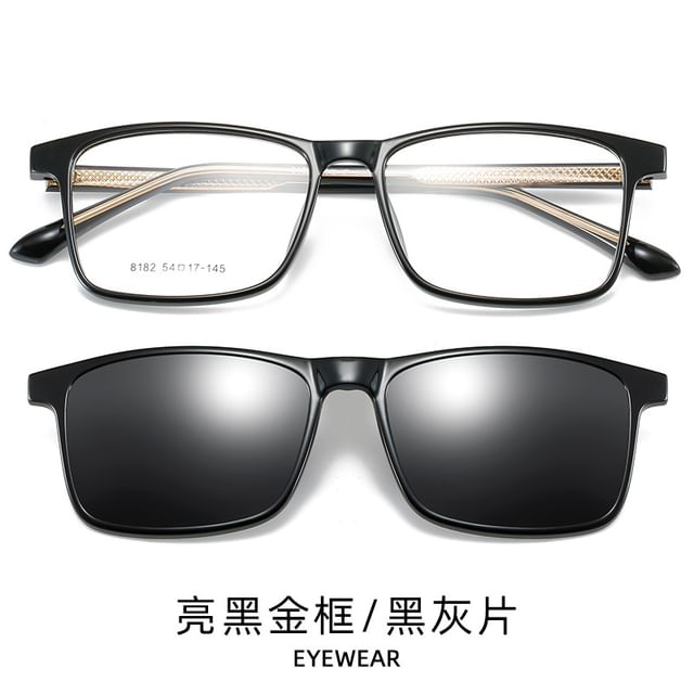 with Square Glasses Clip On Sunglasses