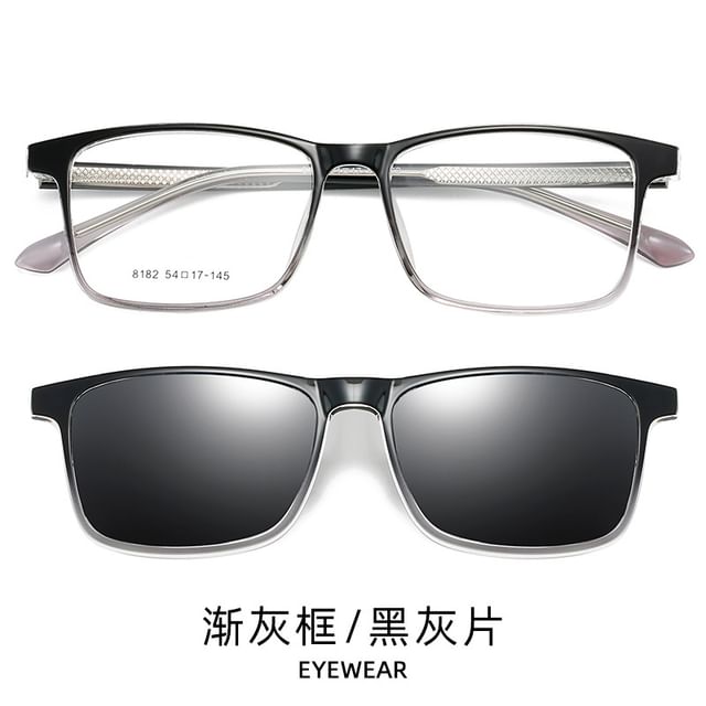 with Square Glasses Clip On Sunglasses
