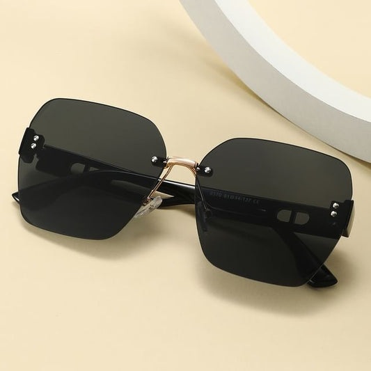 Rimless Geometric Sunglasses Oversized