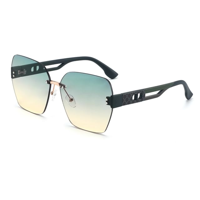 Rimless Geometric Sunglasses Oversized