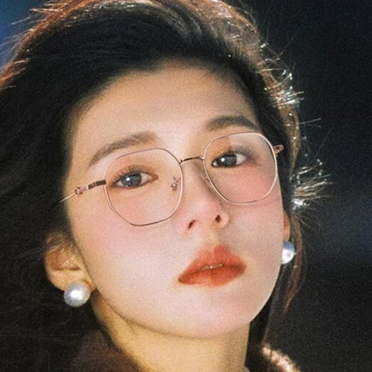 Blue Polygon Light Blocking Glasses