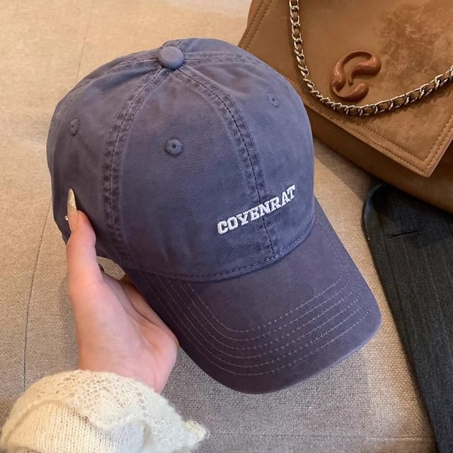 Washed Cap Baseball Lettering Embroidered