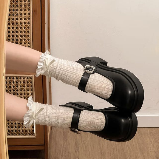 Jane Shoes Plain Platform Mary