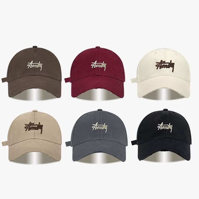 Distressed Embroidered Cap Lettering Baseball