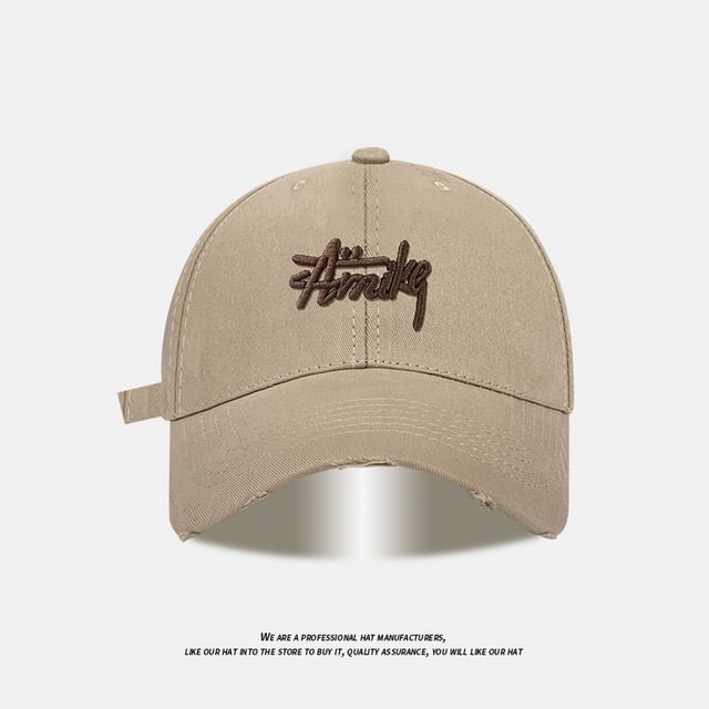 Distressed Embroidered Cap Lettering Baseball