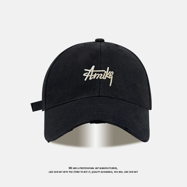 Distressed Embroidered Cap Lettering Baseball