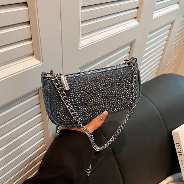 Clutch Evening Rhinestone Denim
