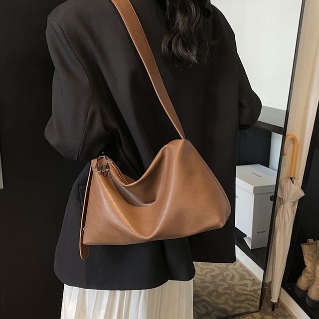 Faux Bag Leather Plain Shoulder