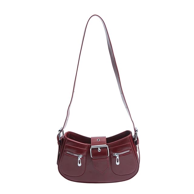 Shoulder Faux Bag Leather Buckled