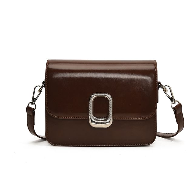 Faux Leather Crossbody Flap Bag