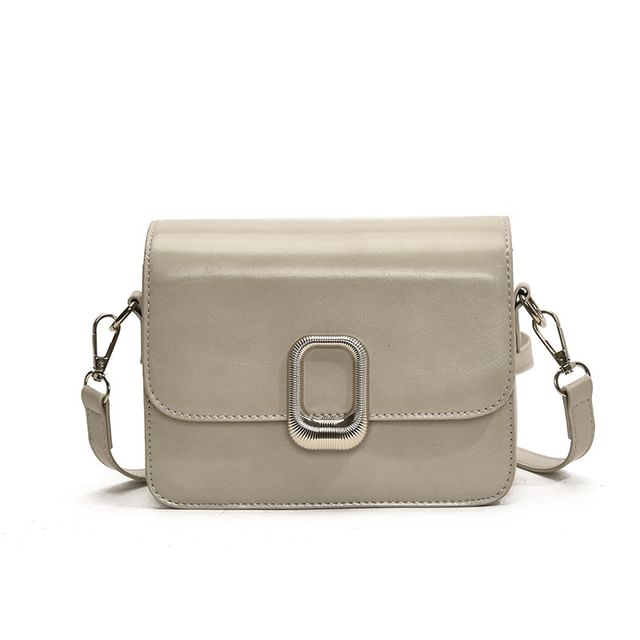 Faux Leather Crossbody Flap Bag