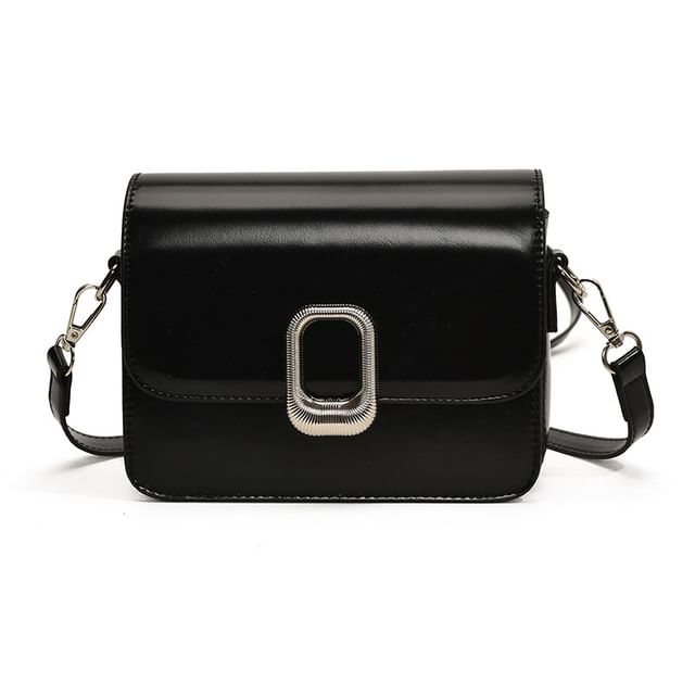Faux Leather Crossbody Flap Bag