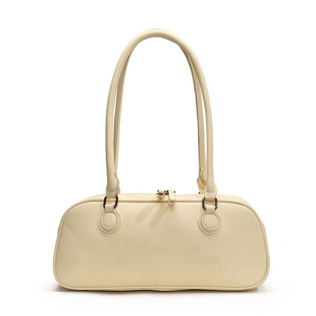 Shoulder Leather Plain Bag Faux