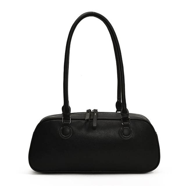 Shoulder Leather Plain Bag Faux