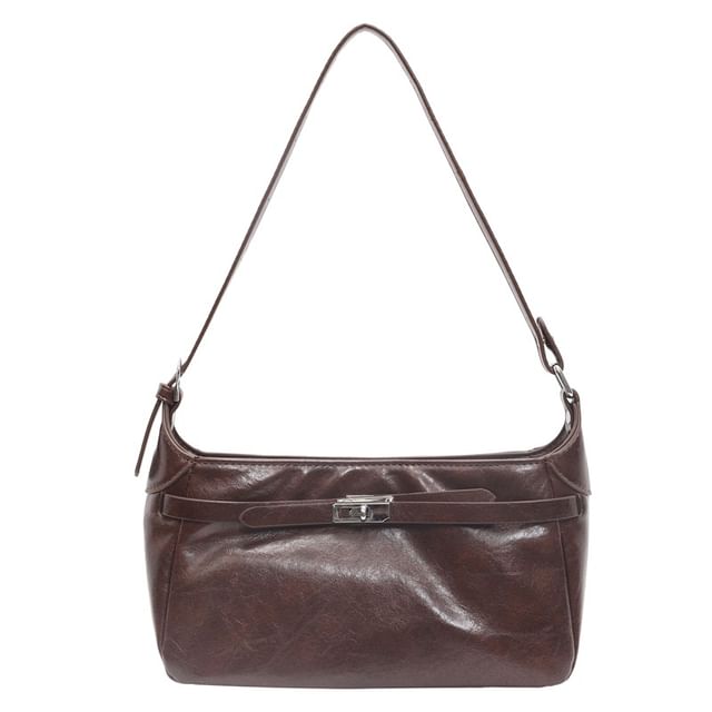 Leather Shoulder Bag Shiny Faux