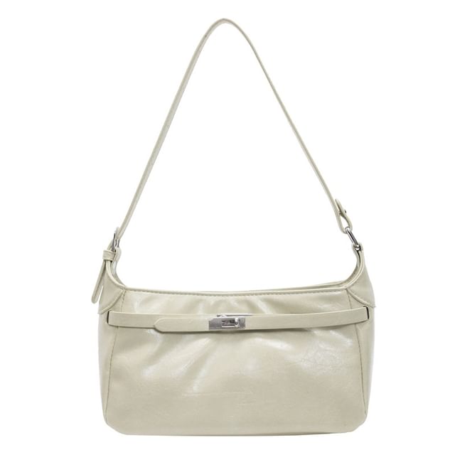 Leather Shoulder Bag Shiny Faux