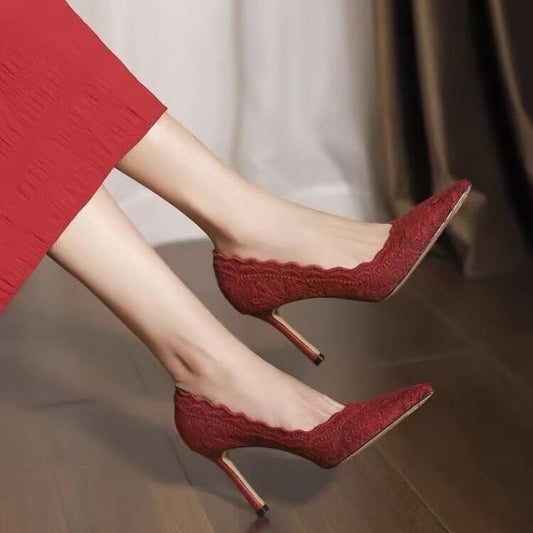 Lace Stiletto Heel Pumps